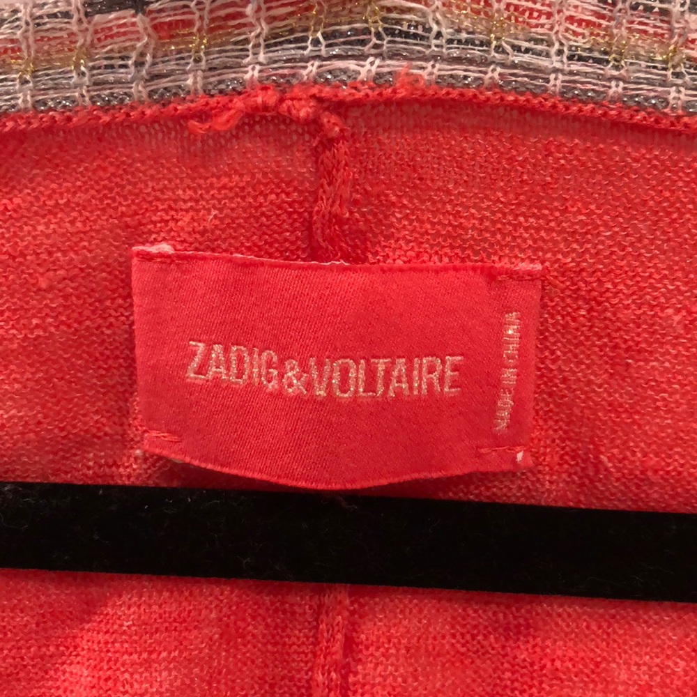 Zadig & Voltaire coral woven top with mesh detail - Picture 6 of 8
